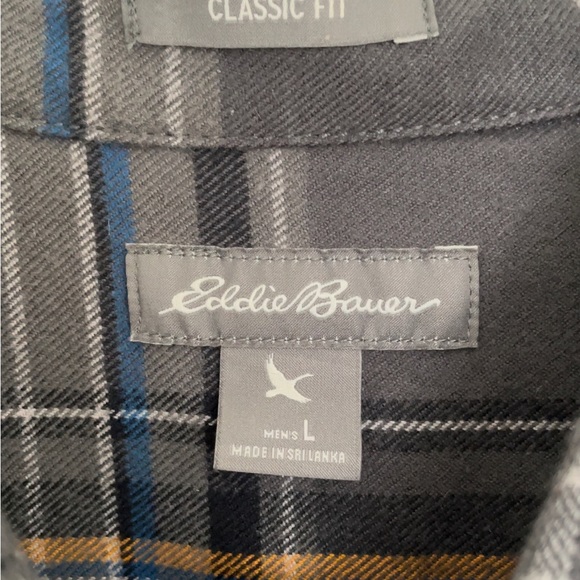 Eddie Bauer Shirt Men’s Classic Fit Long Sleeve Button Up Flannel Size L - Picture 6 of 13
